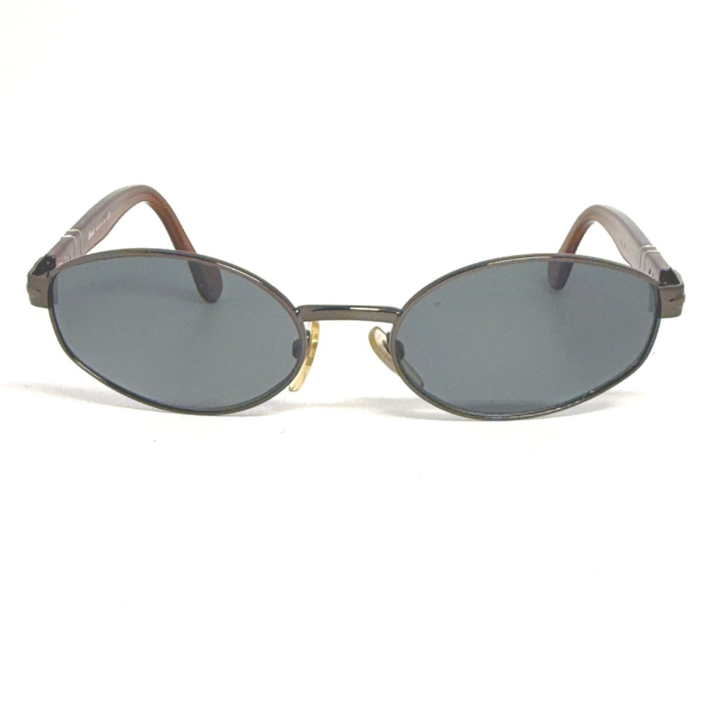 Persol 2042-S Sunglasses 601/31 Gunmetal Amber Oval Made in Italy 55-18-135